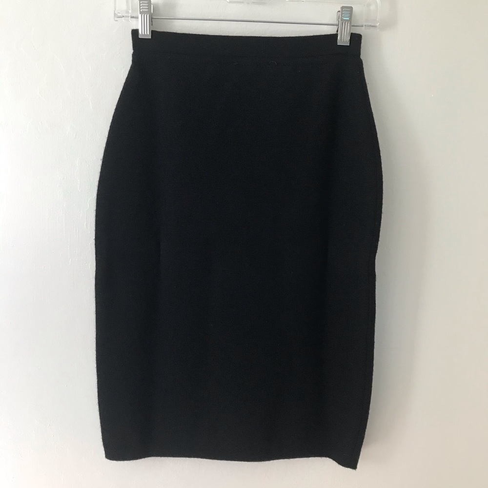 Anne Klein II Wool Black Pencil Skirt